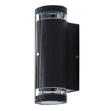 Britalia BRZN-35685-BLK Black Outdoor Modern Textured Oval Up & Down Wall Light with Photocell