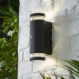 Black Modern Up & Down Outdoor Wall Light