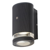 Britalia BRZN-35686-BLK Black Outdoor Modern Textured Oval Down Wall Light with Photocell