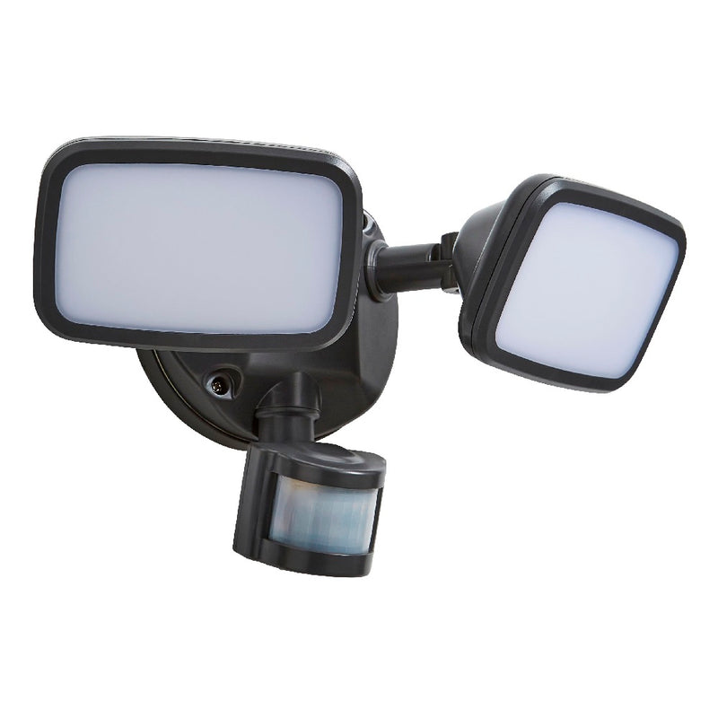 LED Dark Grey Double Head Flood Light with PIR